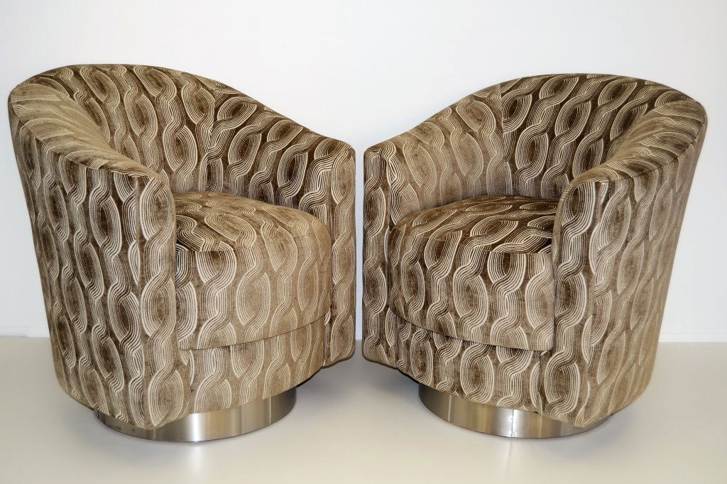 Milo Baughman Style Swivel Tub Chairs (1 of 4)