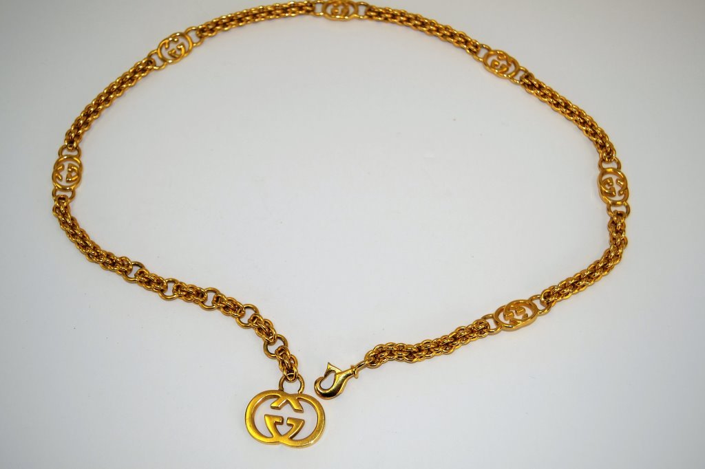 Gucci Gold Tone Belt: Vintage 33 in Length