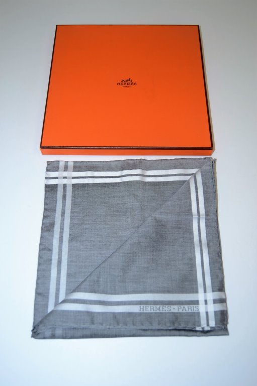 Hermes Grey Scarf in Original Box (1 of 5)