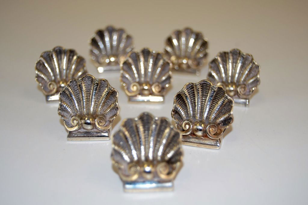 Christofle Silver Place Card Holders: Set of Eight - Approximate Weight 6 oz 1 in X 1 in