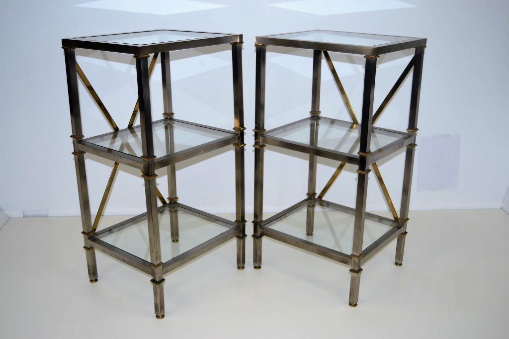 Jansen Style Steel/Brass Mini Etageres Pair (1 of 4)