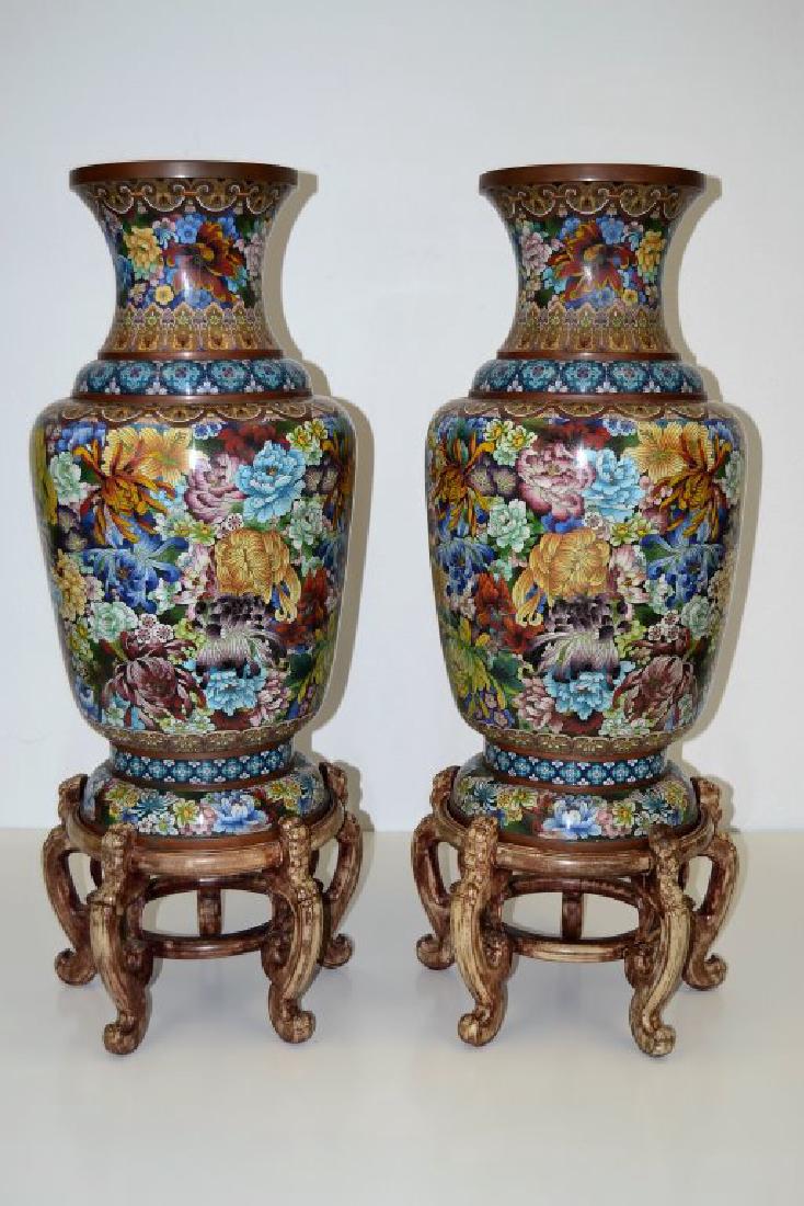 Monumental Chinese Cloisonne Temple Vases Pair (1 of 6)