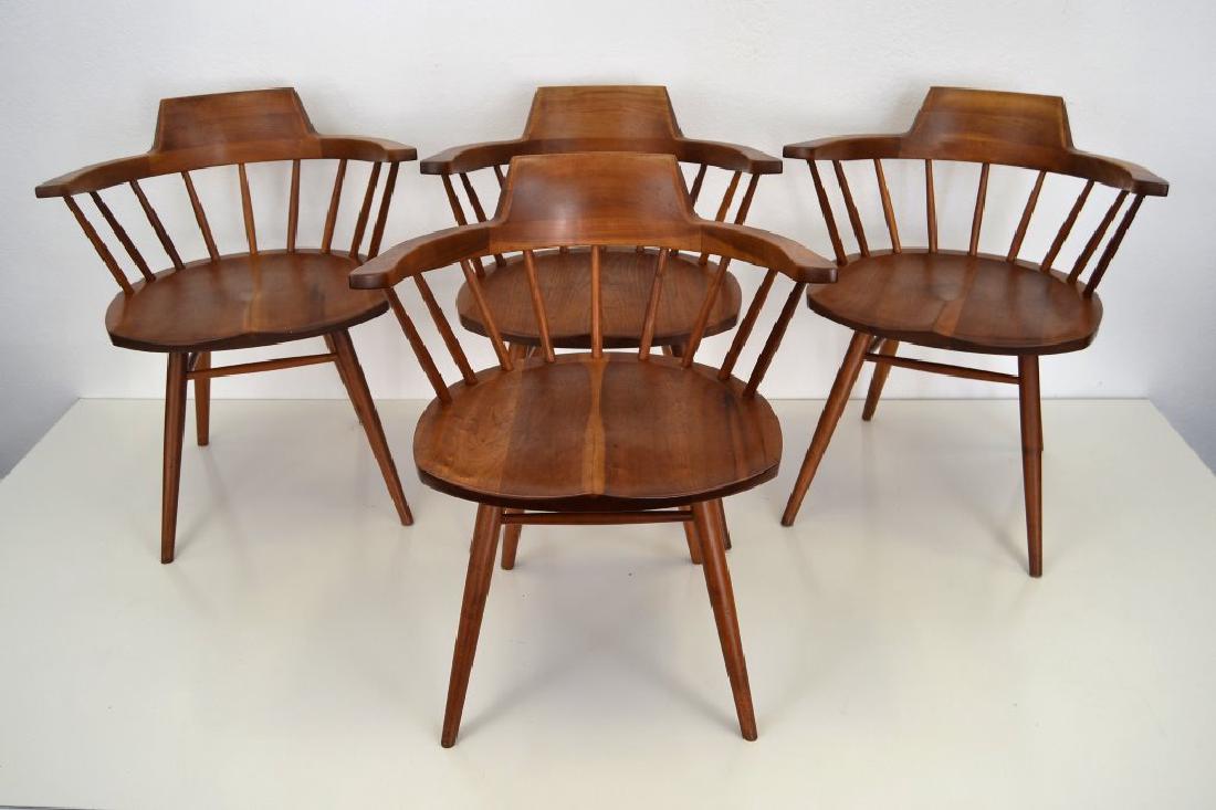 George Nakashima Cherry Windsor Arm Chairs Signed (1 of 6)