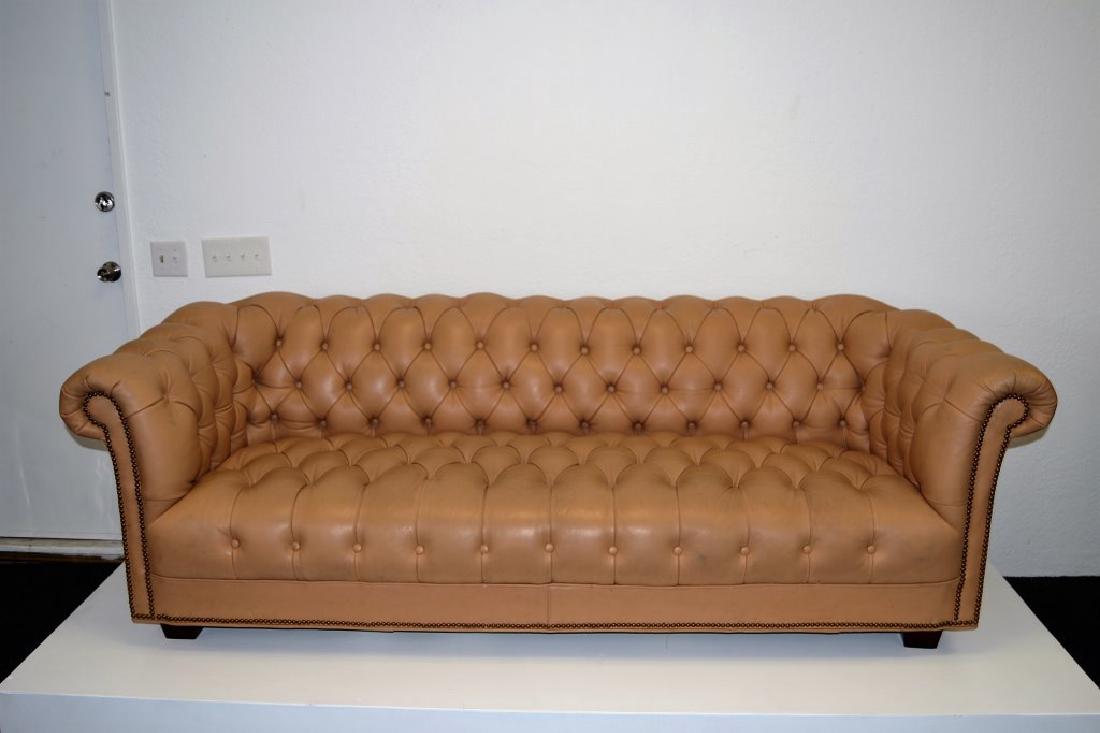 Caramel Leather Chesterfield Sofa (1 of 6)