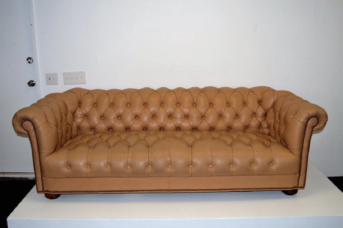 Caramel Leather Chesterfield Sofa (1 of 6)