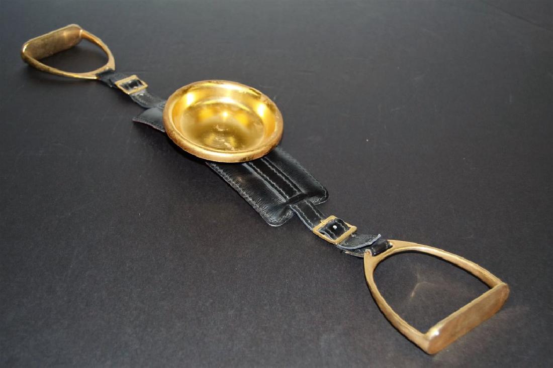 Jacques Adnet Stirrup Drink Holder: 11 in H - 7 in W