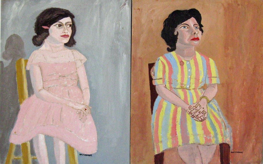 Lot of 2 Earl T. Merchant oils on board, "Karen: Lot of 2 Earl T. Merchant oils on board, "Karen Curren," and "Linda Isabelle," each 16 by 12 inches, each signed lower right, "Earl T. Merchant." Condition: good.