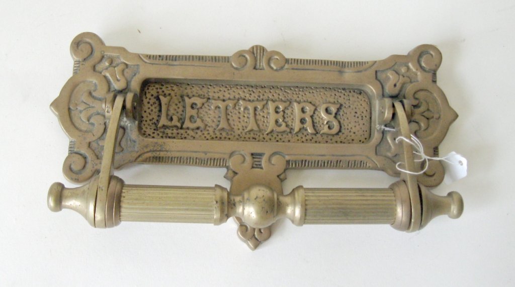 Brass "letter" door slot surround. Condition: good.: Brass "letter" door slot surround. Condition: good.