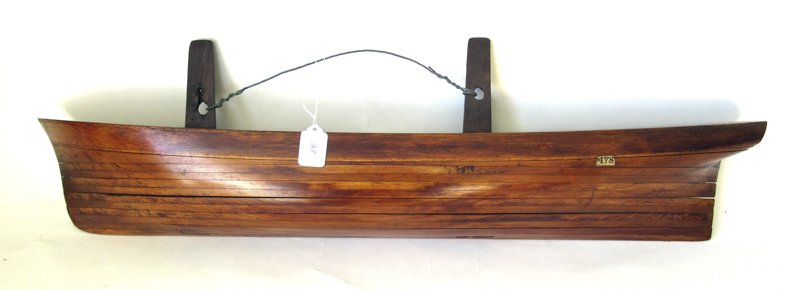 Antique stepped builder’s ship model, 32.5 inches long, (1 of 1)