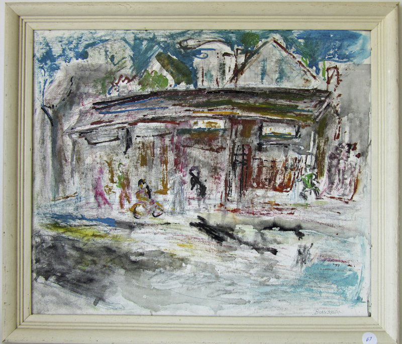 Theresa Bernstein oil on board, "Pizza Joint," 20 by 24 (1 of 1)