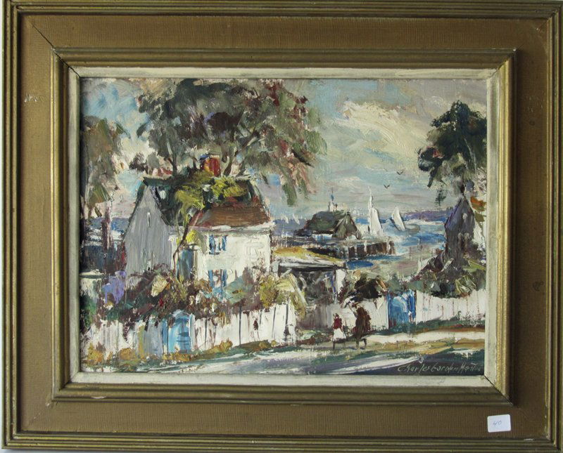 Charles Gordon Marston oil on board Rockport scene, 12 (1 of 2)