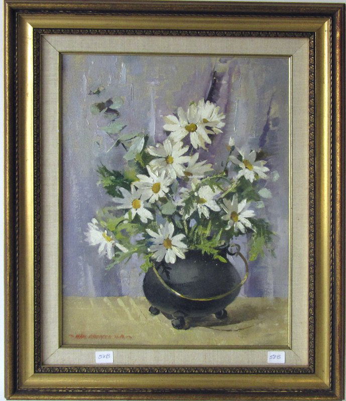 Nan Greacen oil on canvas, "White Daisies," 16 by 12 (1 of 1)