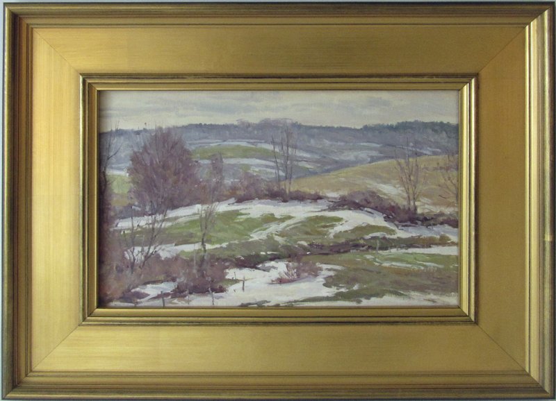 Bernard Corey oil on canvas landscape with snow (1 of 1)