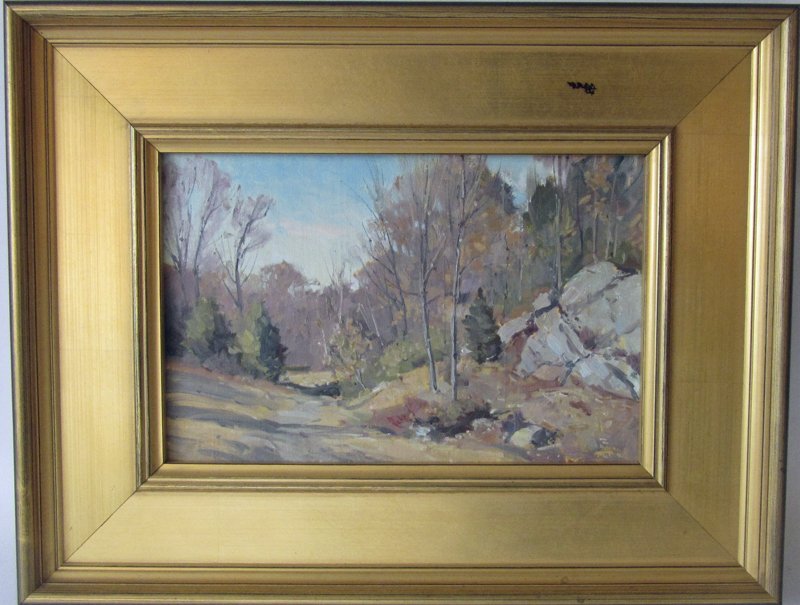 Bernard Corey oil on board fall landscape, 8 by 12 (1 of 1)