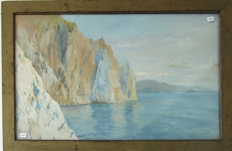 Henry Plympton Spaulding gouache, "Capri 1906," 17 by (1 of 1)