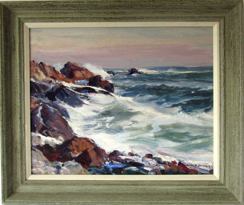 *Emile A. Gruppe oil on canvas, "Bass Rocks Morning," (1 of 1)