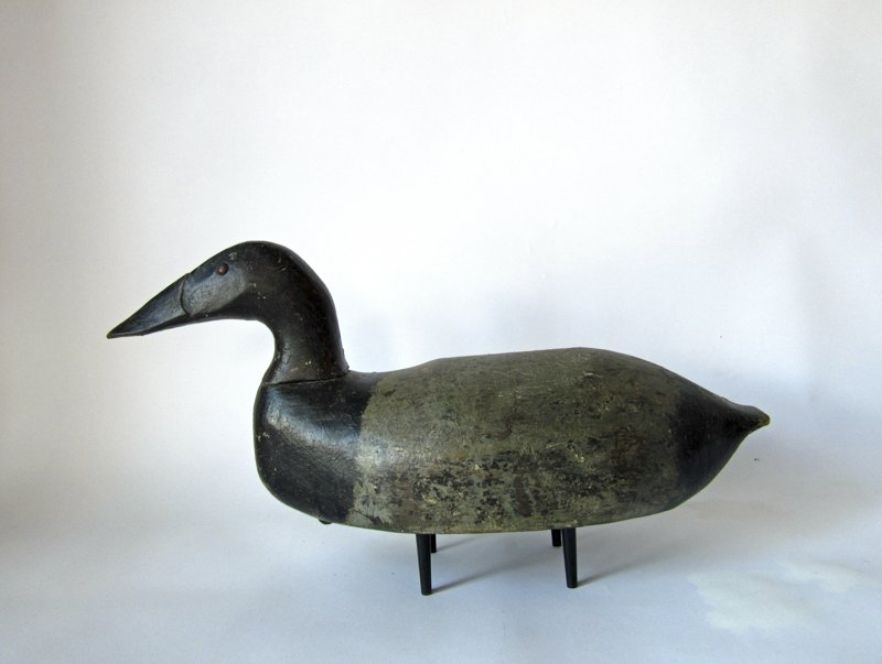 Grey and black Canvasback duck decoy, 17 inches long. (1 of 1)