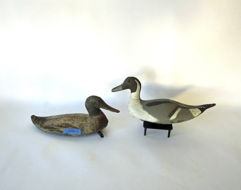 Lot of 2 painted canvas duck decoys. (1 of 1)