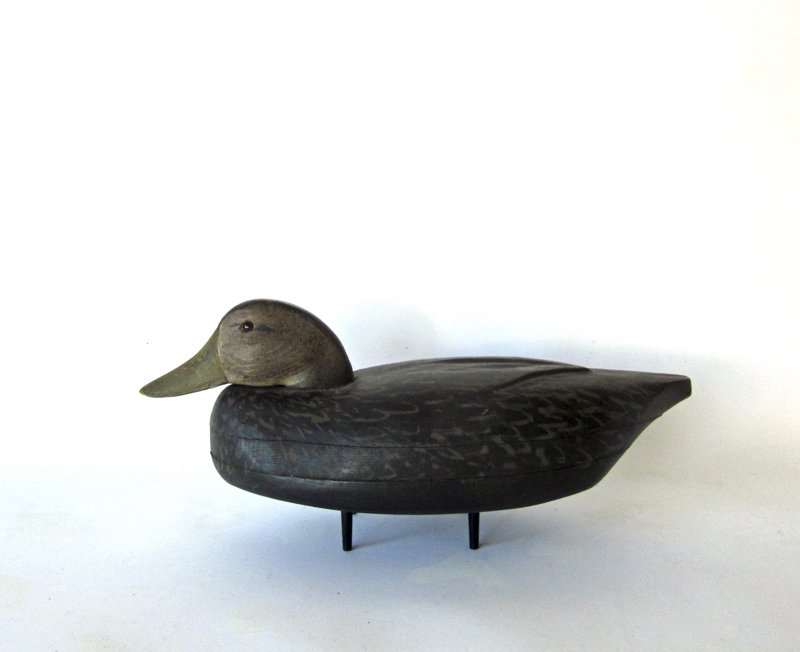 Carved and painted Black duck decoy, Gayette and (1 of 1)