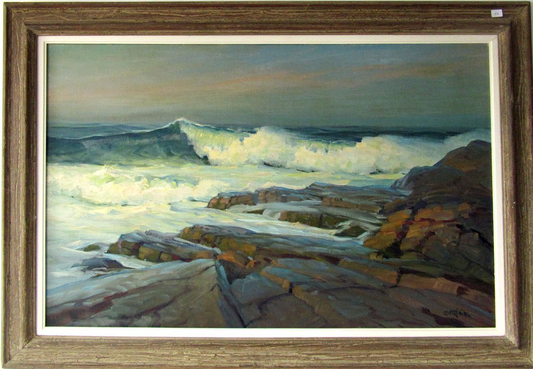 Paul Strisik oil on canvas, "Surf at Cape Ann,? 24 by (1 of 1)