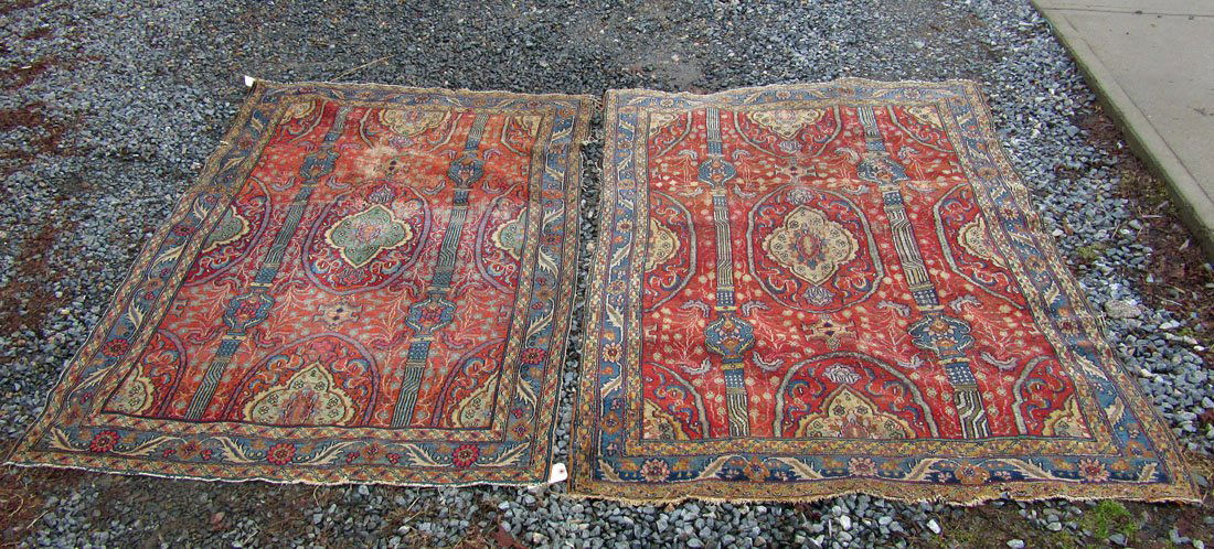 Pair of antique Persian carpets with unusual column (1 of 1)