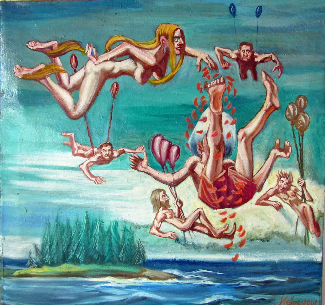 Herbert Leopold oil on canvas of nudes, 27 by 28 (1 of 1)