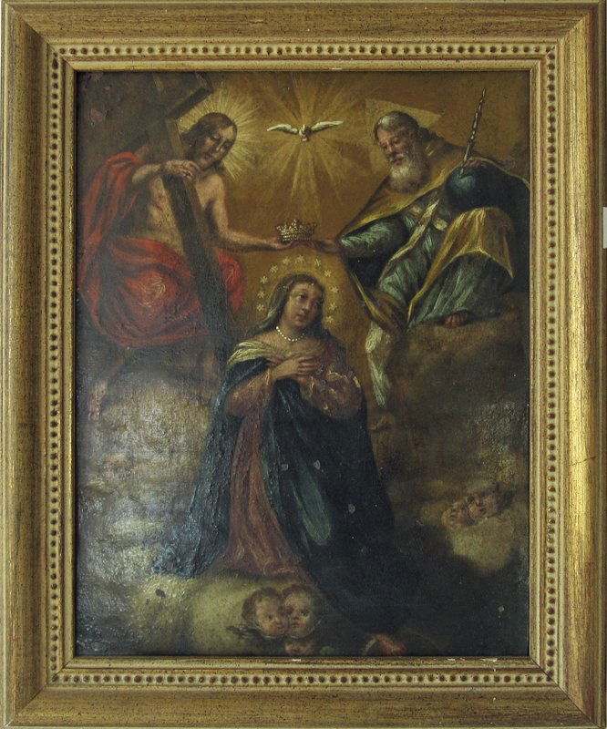 Early religious oil on copper panel, 12 by 9.5 inches, (1 of 1)