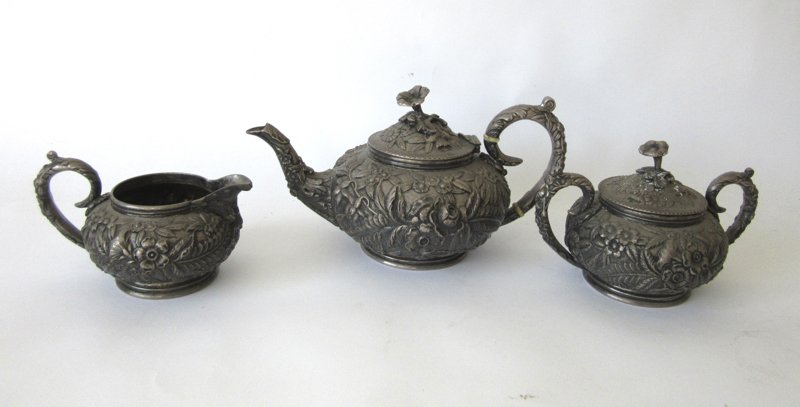 S. Kirk & Son Sterling silver three piece tea set, (1 of 1)