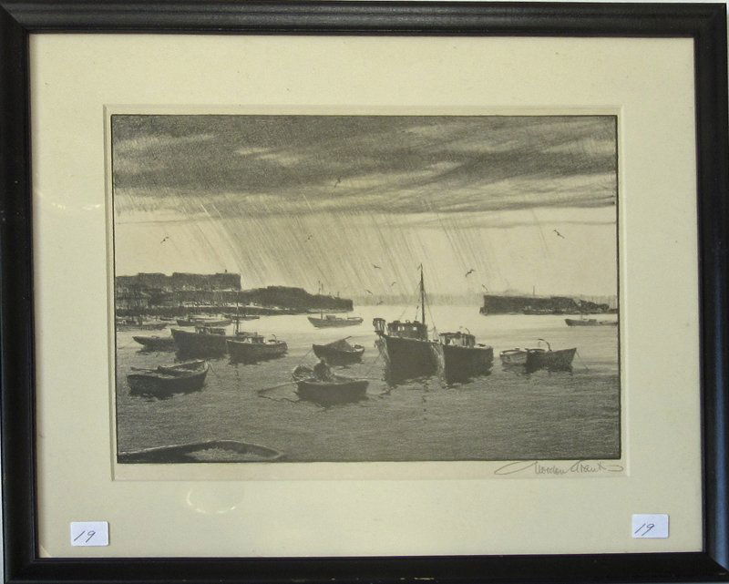 Gorgon Grant lithograph, "Rain Squall," 10 by 12.25 (1 of 1)
