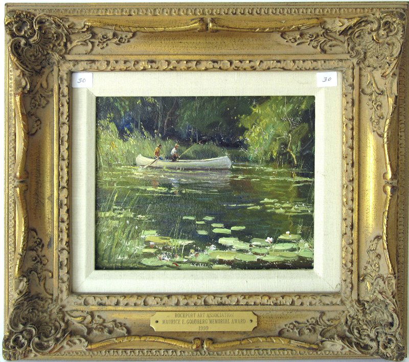 Wayne Morrell oil on board, "Cape Ann Summer Pond," 8 (1 of 1)