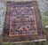 Old Persian Oriental scatter rug, 52 by 40 inches.