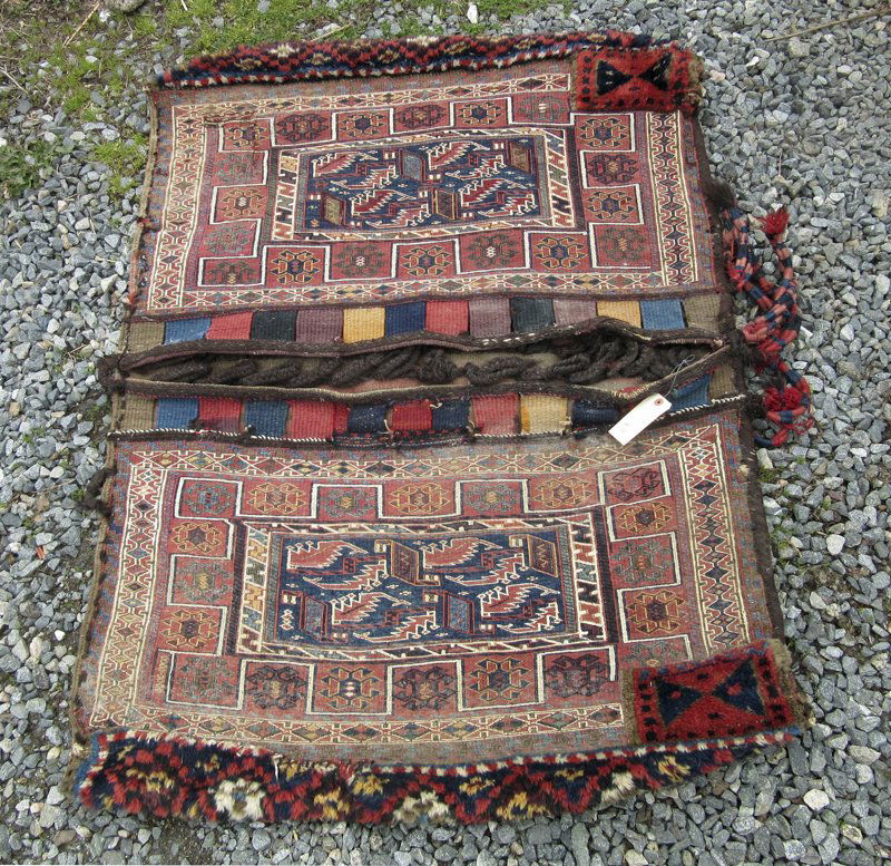 Old double Sumack Oriental saddlebag, 52 by 39 inches. (1 of 1)