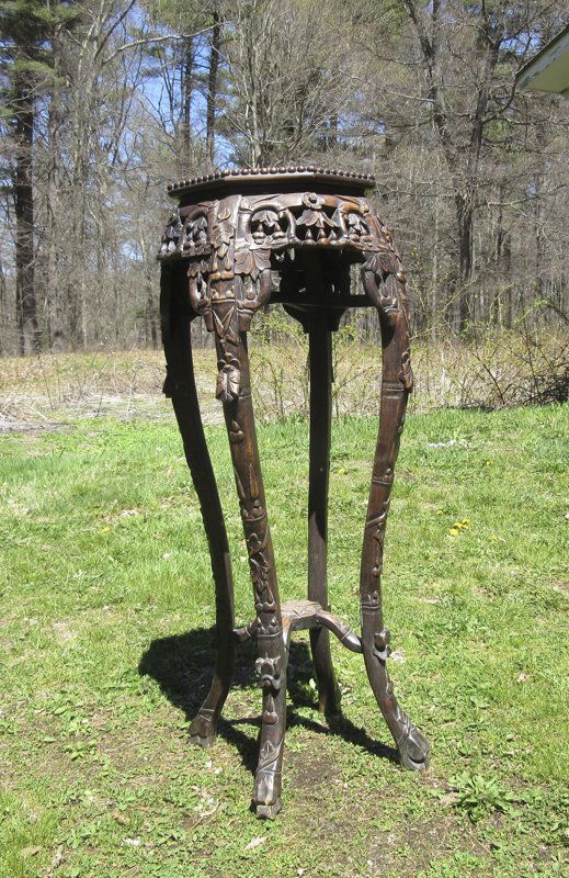 Antique Chinese marble top stand. Condition: good. (1 of 1)