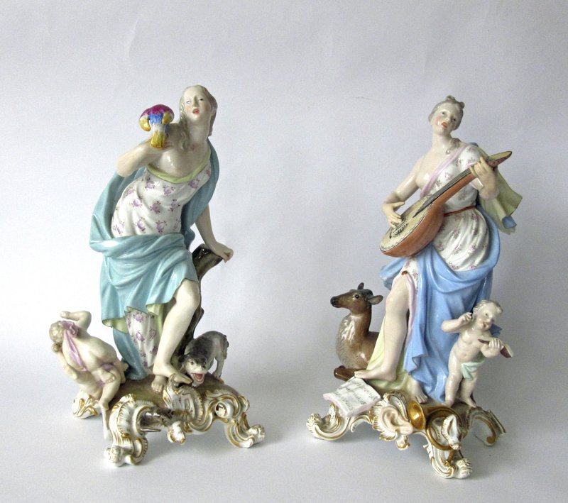 Pair of Meissen figures, 11.5 inches tall Condition: (1 of 1)