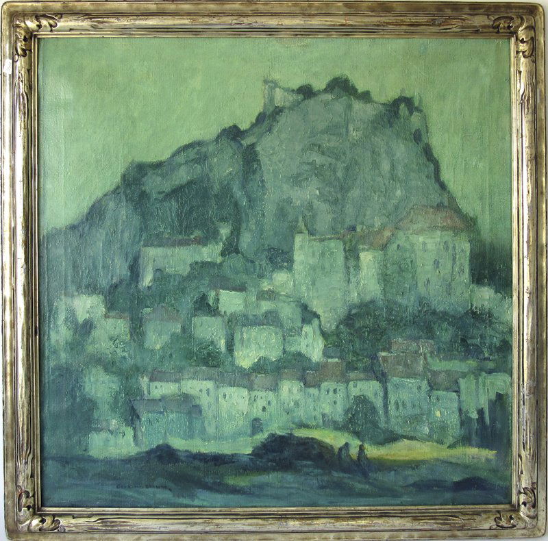 *George Elmer Browne oil on canvas, “Rocamandour,” 30 (1 of 1)