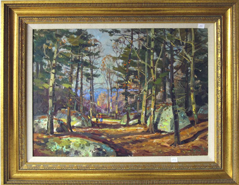 Wayne Morrell oil on board, "Trail near Ravenswood," 18 (1 of 1)