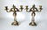 Pair of French porcelain brass mounted candlesticks, 14