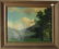 Unsigned wooded landscape, 13.5 by 17.5 inches, framed.