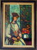 Donald Purdy oil on board view of a lady with flowers,