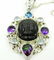 Sajen Sterl Silver & Rainbow Obsidian Pendant - 2