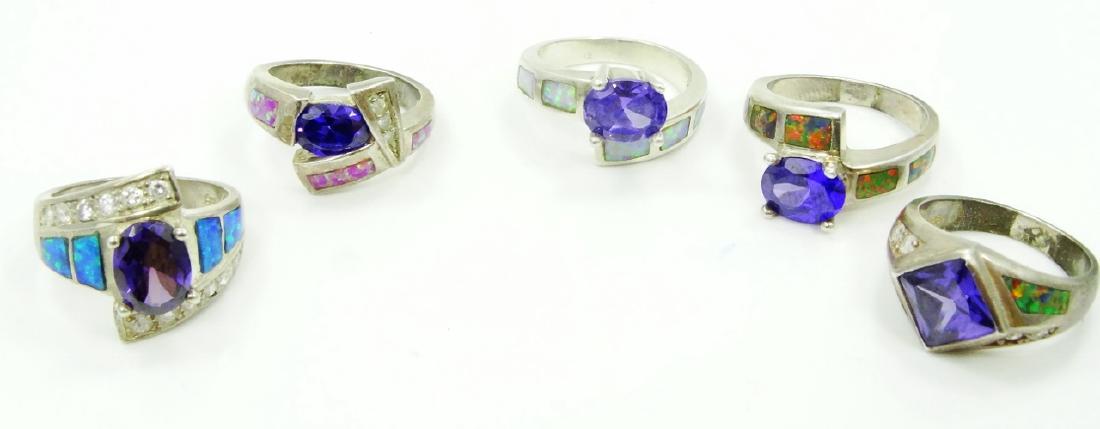 (5) Sterling Silver, Opal Slate, & Gemstone Rings (1 of 4)