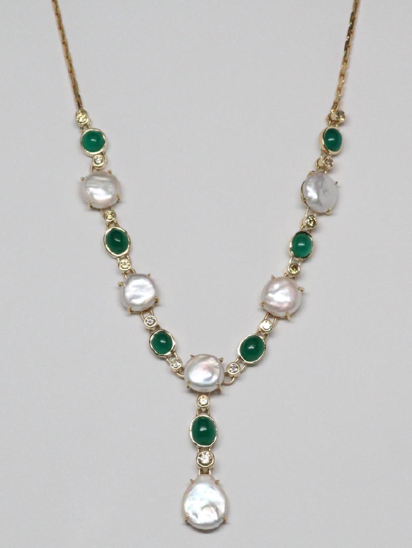 7.00ctw Emerald, 1.50ctw Diamond, & 14K Necklace (1 of 5)