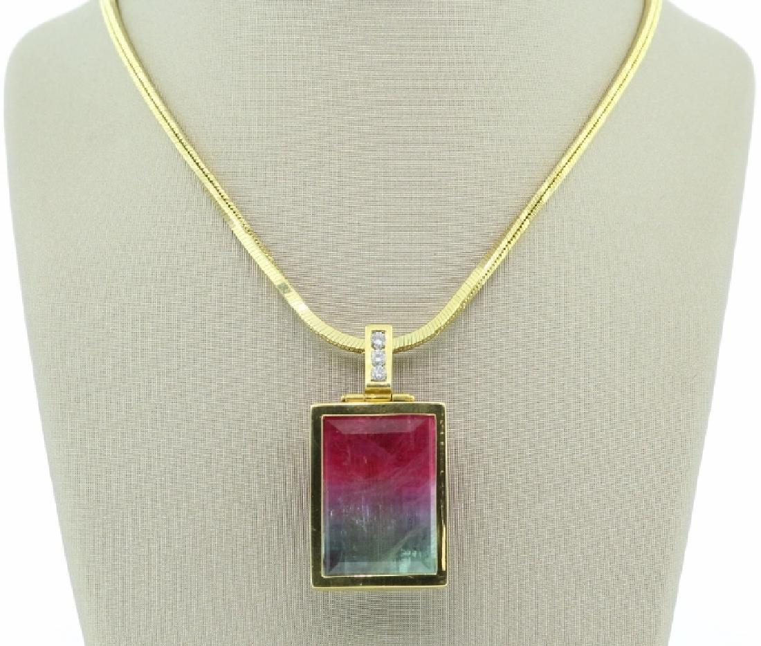 28.4ct Watermelon Tourmaline & 18K Pendant (1 of 6)