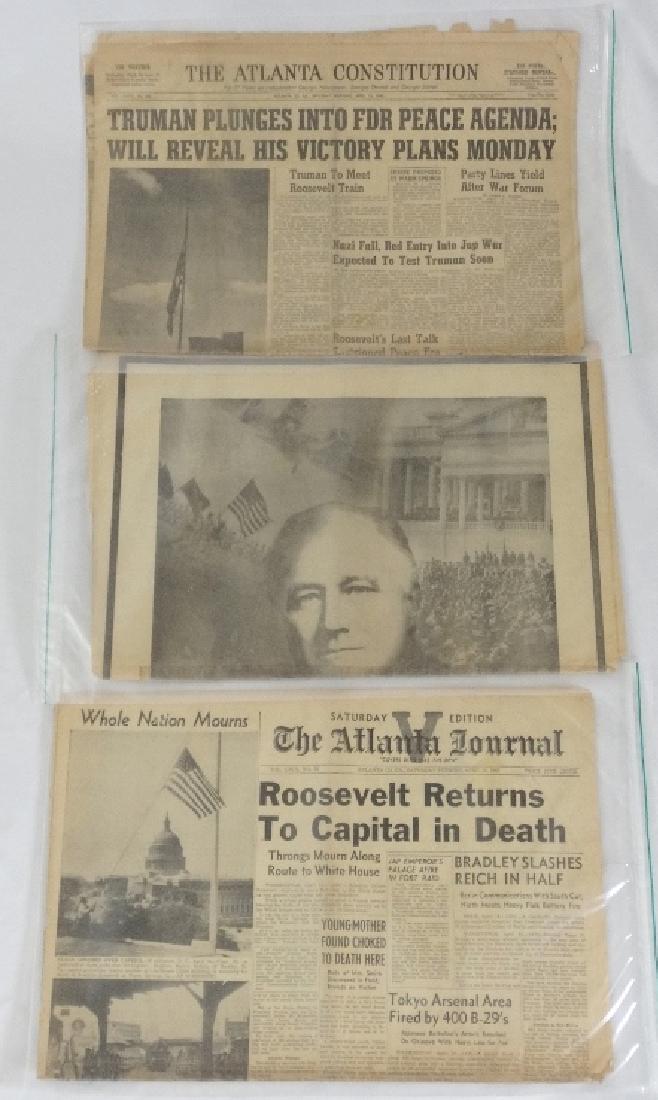 (3) 1945 Newspaper Articles About Death of FDR (1 of 3)