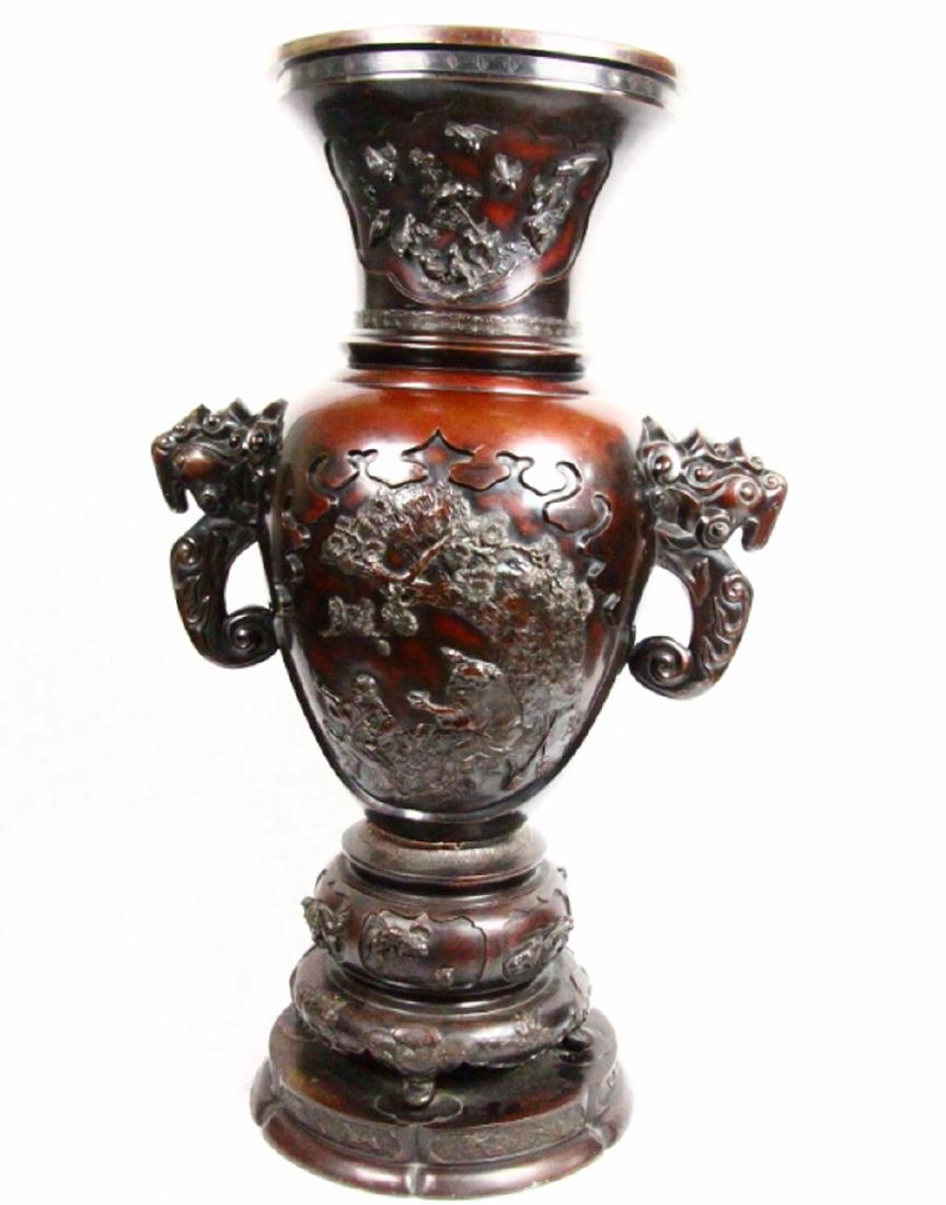 Meiji Yoshida Signed Palace Bronze Baluster Vase (1 of 16)