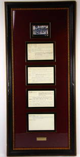 James Brown Apollo Notes (Others in Smithsonian): James Brown Apollo Theater Show Notes in Museum Quality Framed Presentation (Only Others Known in Existance in Archives Center of the Smithsonian's National Museum of American History) - This amazing