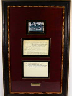 Ray Charles Apollo Notes (Others in Smithsonian): Ray Charles Apollo Theater Show Notes in Museum Quality Framed Presentation (Only Others Known in Existance in Archives Center of the Smithsonian's National Museum of American History) - This amazing