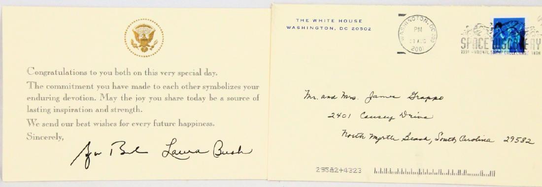 George W. Bush & Laura Bush Hand Signed Note (1 of 3)