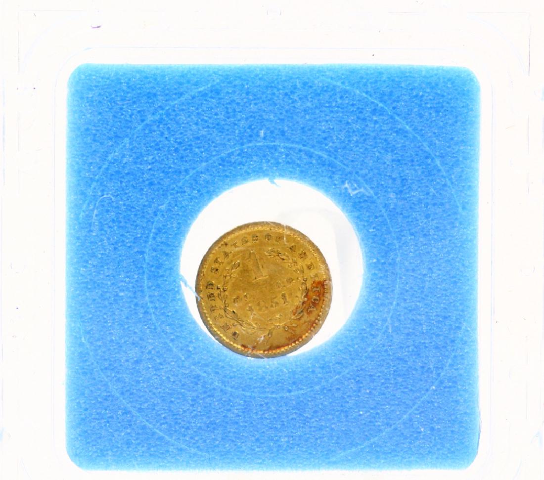 1851 $1 Liberty Head Solid 90% Gold Coin (1 of 2)
