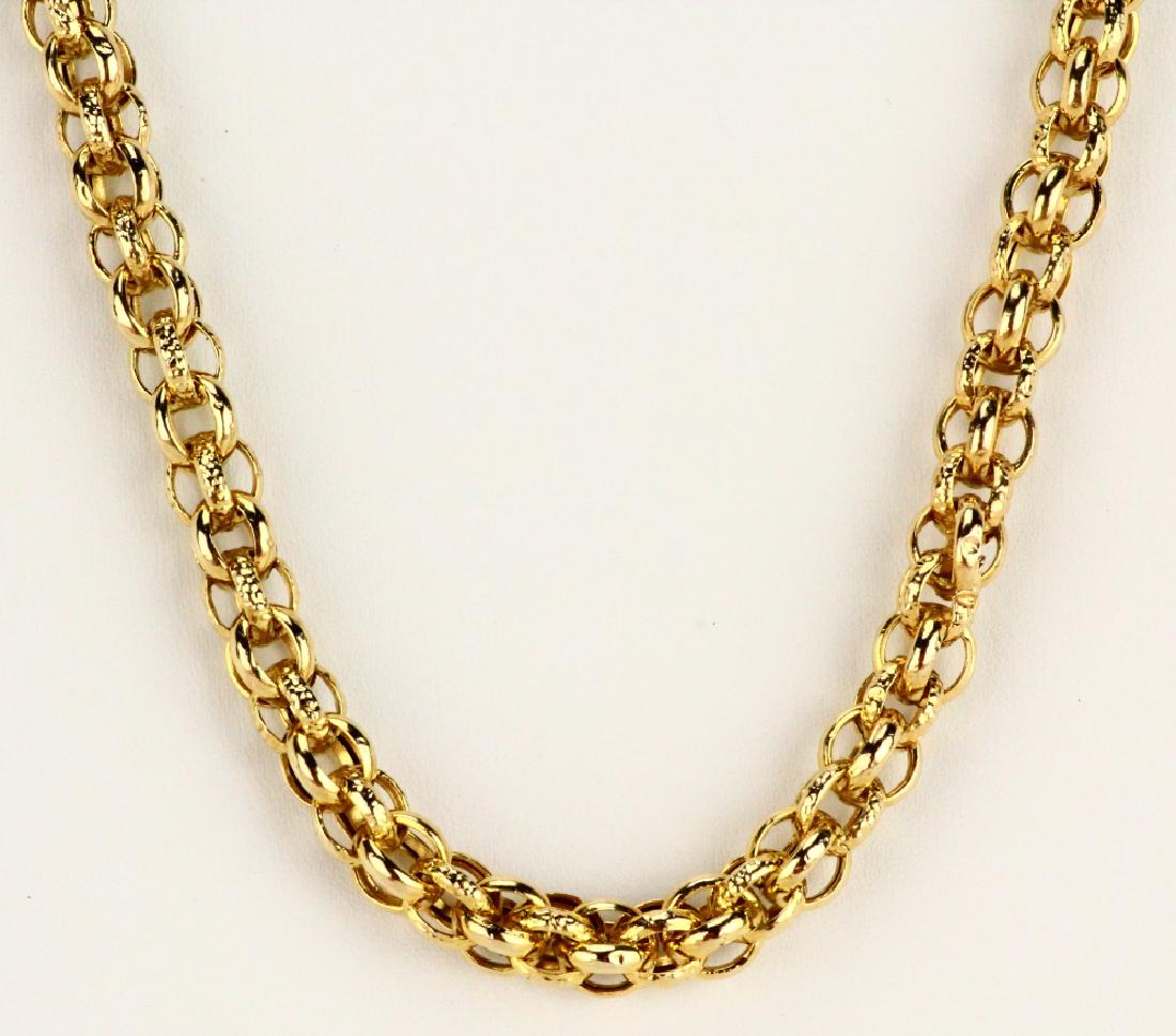 Carino Italy 14K Textured Double Loop Necklace (1 of 4)